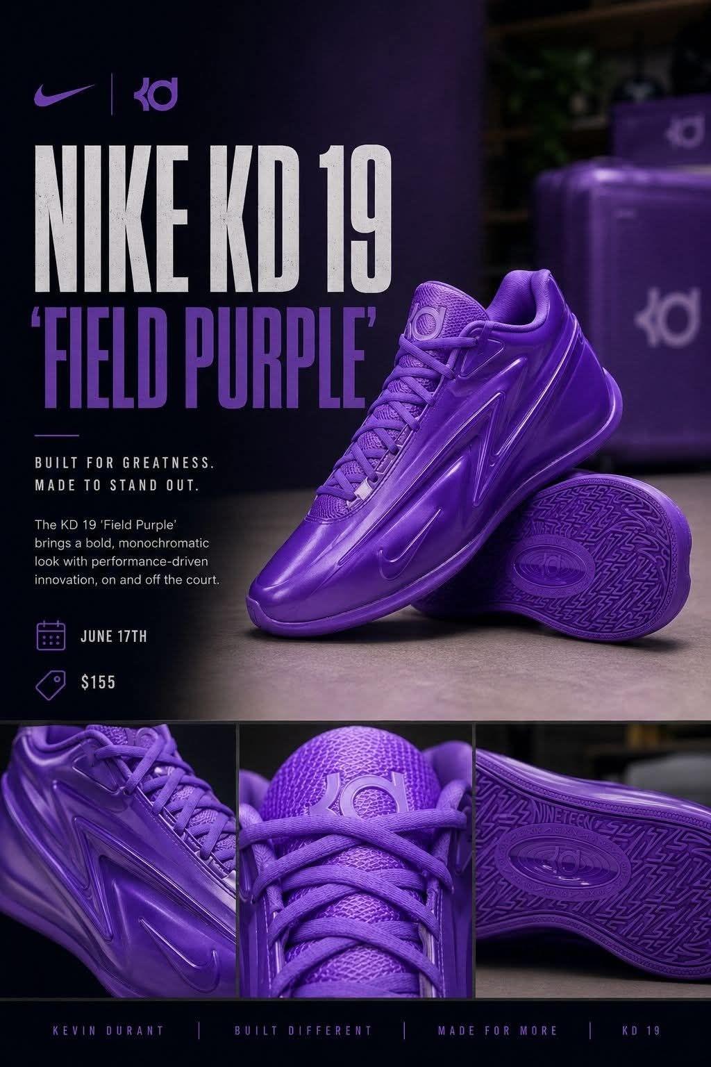 全紫buff叠满!KD19新配色,球场回头率直接拉满